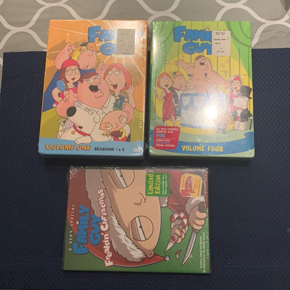 Family guy DVD bundle NIB - volume one , volume 4, freakin’ Christmas episode